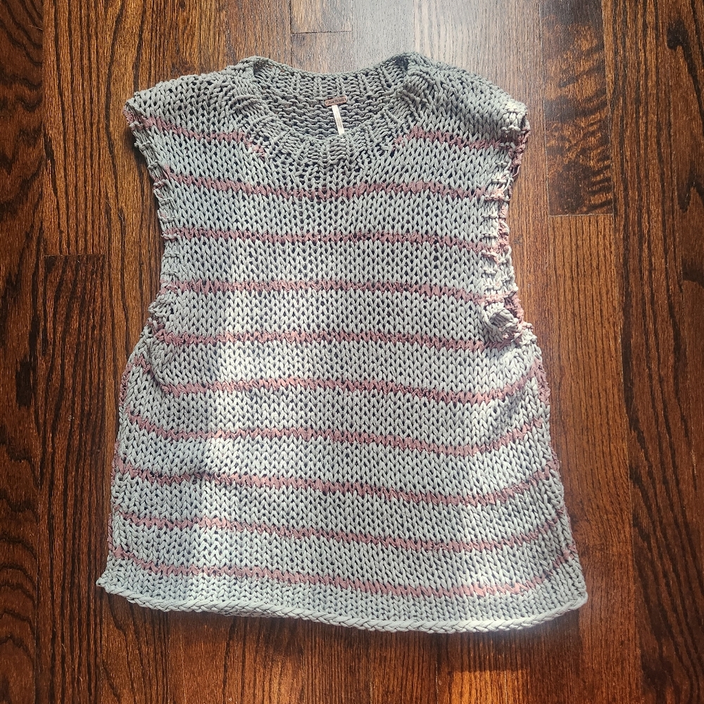 FREE PEOPLE Striped Knit Sleeveless Top